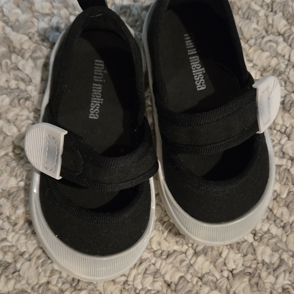 Mini Melissa Black and White Kids Sneakers